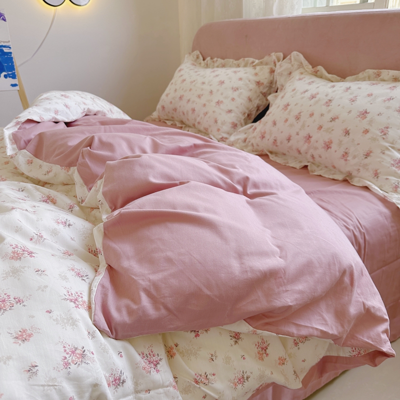 91家纺网 家纺一手货源 找家纺 （总）潮邦 2025新款13372全棉韩式花卉四件套【含买家秀】