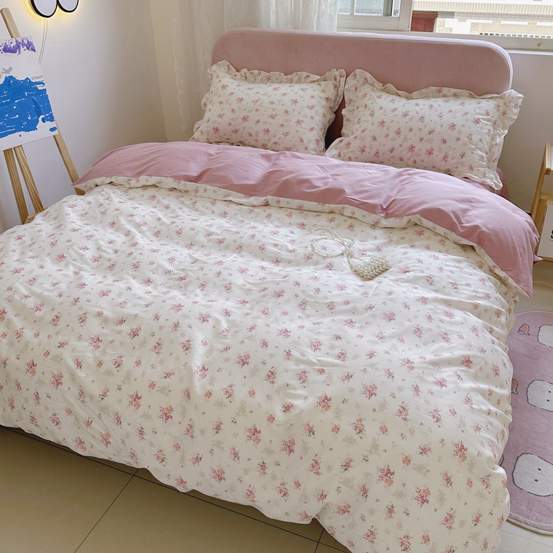91家纺网 家纺一手货源 找家纺 潮邦 2025新款13372全棉韩式花卉四件套【含买家秀】 屋顶花园