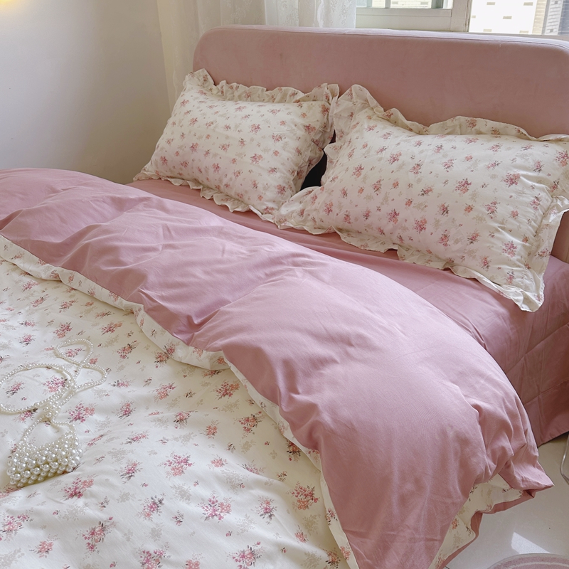 91家纺网 家纺一手货源 找家纺 潮邦 2025新款13372全棉韩式花卉四件套【含买家秀】 屋顶花园