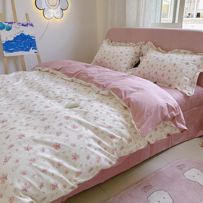 91家纺网 家纺一手货源 找家纺 潮邦 2025新款13372全棉韩式花卉四件套【含买家秀】 屋顶花园