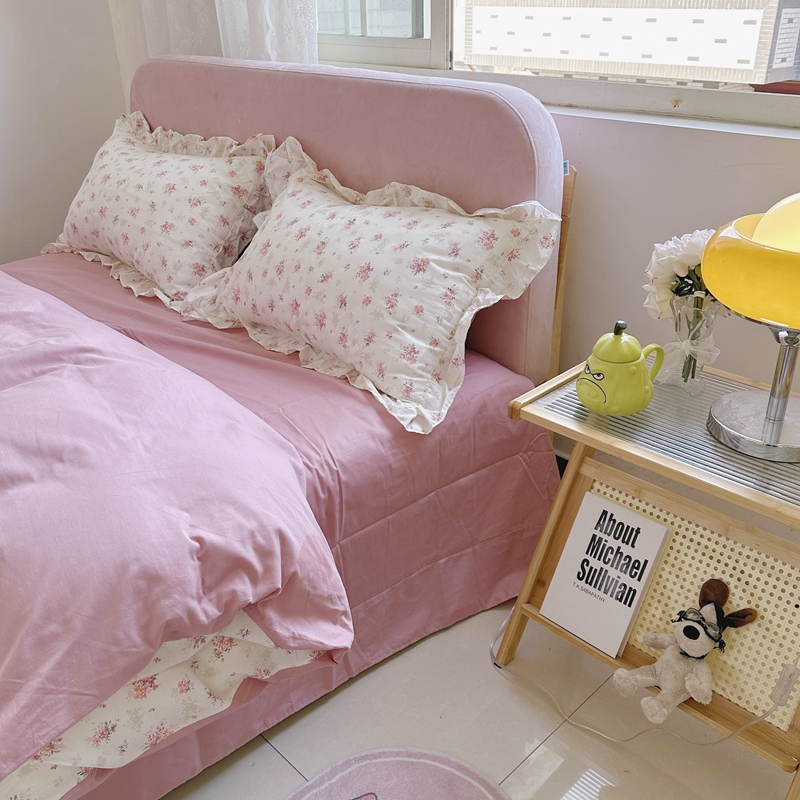 91家纺网 家纺一手货源 找家纺 潮邦 2025新款13372全棉韩式花卉四件套【含买家秀】 屋顶花园