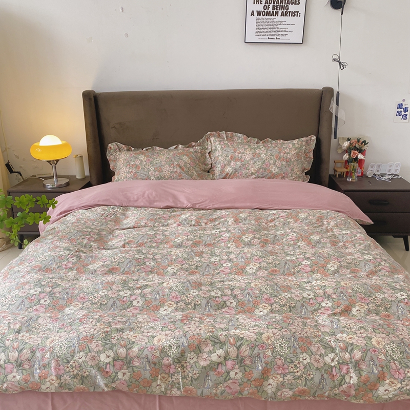 91家纺网 家纺一手货源 找家纺 潮邦 2025新款13372全棉韩式花卉四件套【含买家秀】 优优仙子