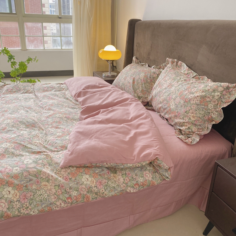 91家纺网 家纺一手货源 找家纺 潮邦 2025新款13372全棉韩式花卉四件套【含买家秀】 优优仙子