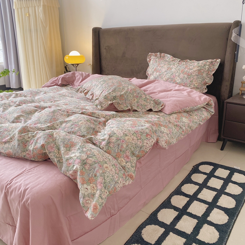 91家纺网 家纺一手货源 找家纺 潮邦 2025新款13372全棉韩式花卉四件套【含买家秀】 优优仙子