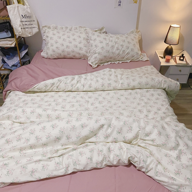 91家纺网 家纺一手货源 找家纺 潮邦 2025新款13372全棉韩式花卉四件套【含买家秀】 少女心