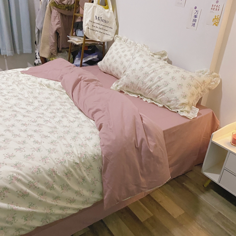 91家纺网 家纺一手货源 找家纺 潮邦 2025新款13372全棉韩式花卉四件套【含买家秀】 少女心