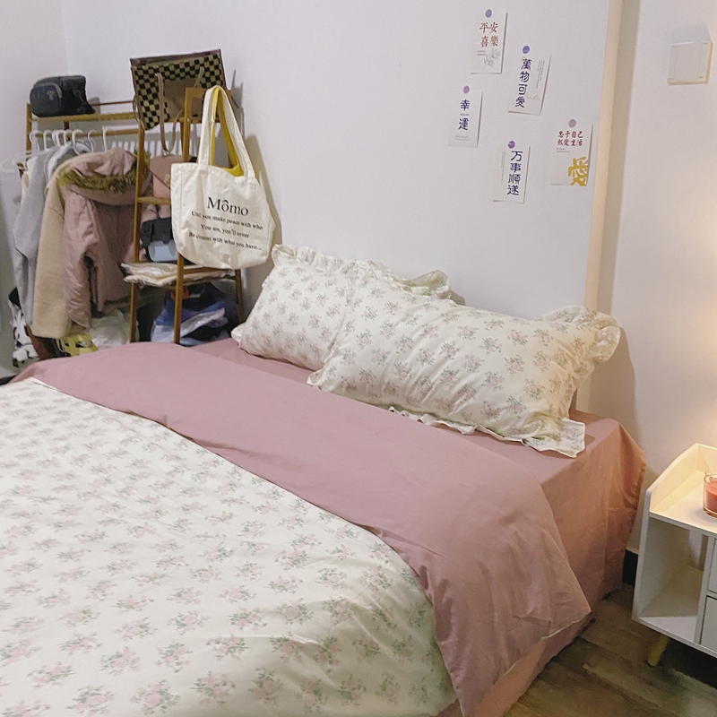 91家纺网 家纺一手货源 找家纺 潮邦 2025新款13372全棉韩式花卉四件套【含买家秀】 少女心