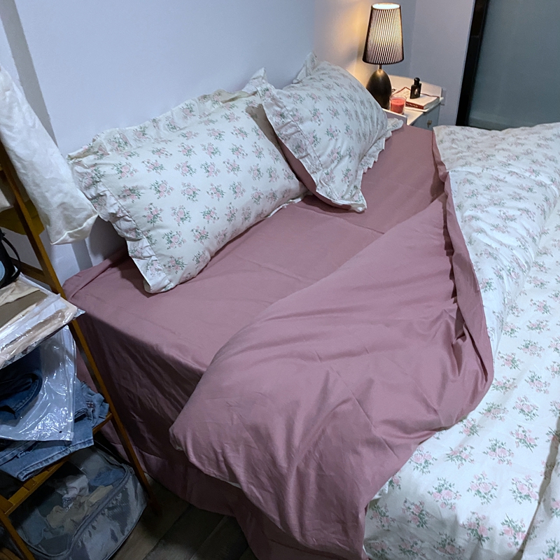 91家纺网 家纺一手货源 找家纺 潮邦 2025新款13372全棉韩式花卉四件套【含买家秀】 少女心