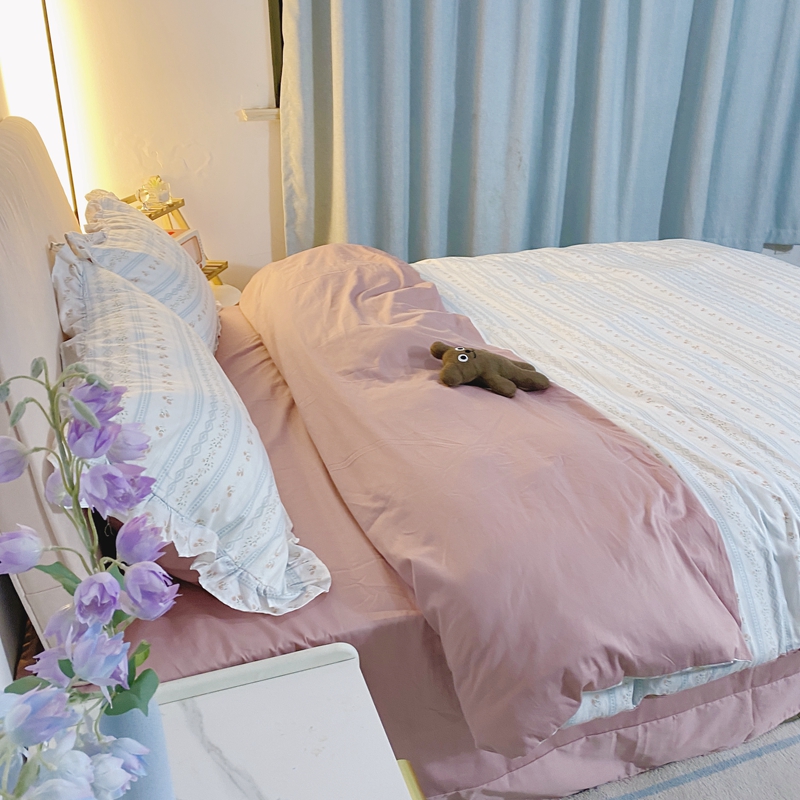 91家纺网 家纺一手货源 找家纺 潮邦 2025新款13372全棉韩式花卉四件套【含买家秀】 樱桃花