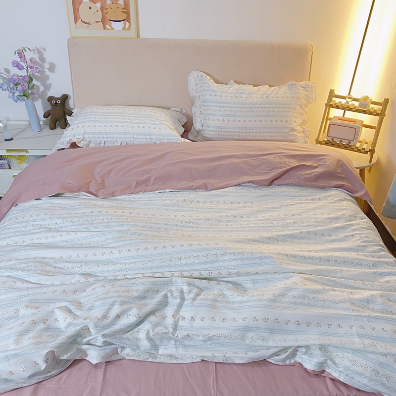 91家纺网 家纺一手货源 找家纺 潮邦 2025新款13372全棉韩式花卉四件套【含买家秀】 樱桃花