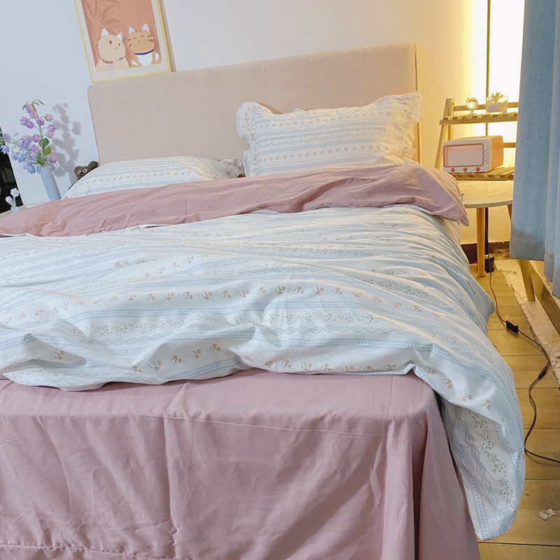 91家纺网 家纺一手货源 找家纺 潮邦 2025新款13372全棉韩式花卉四件套【含买家秀】 樱桃花