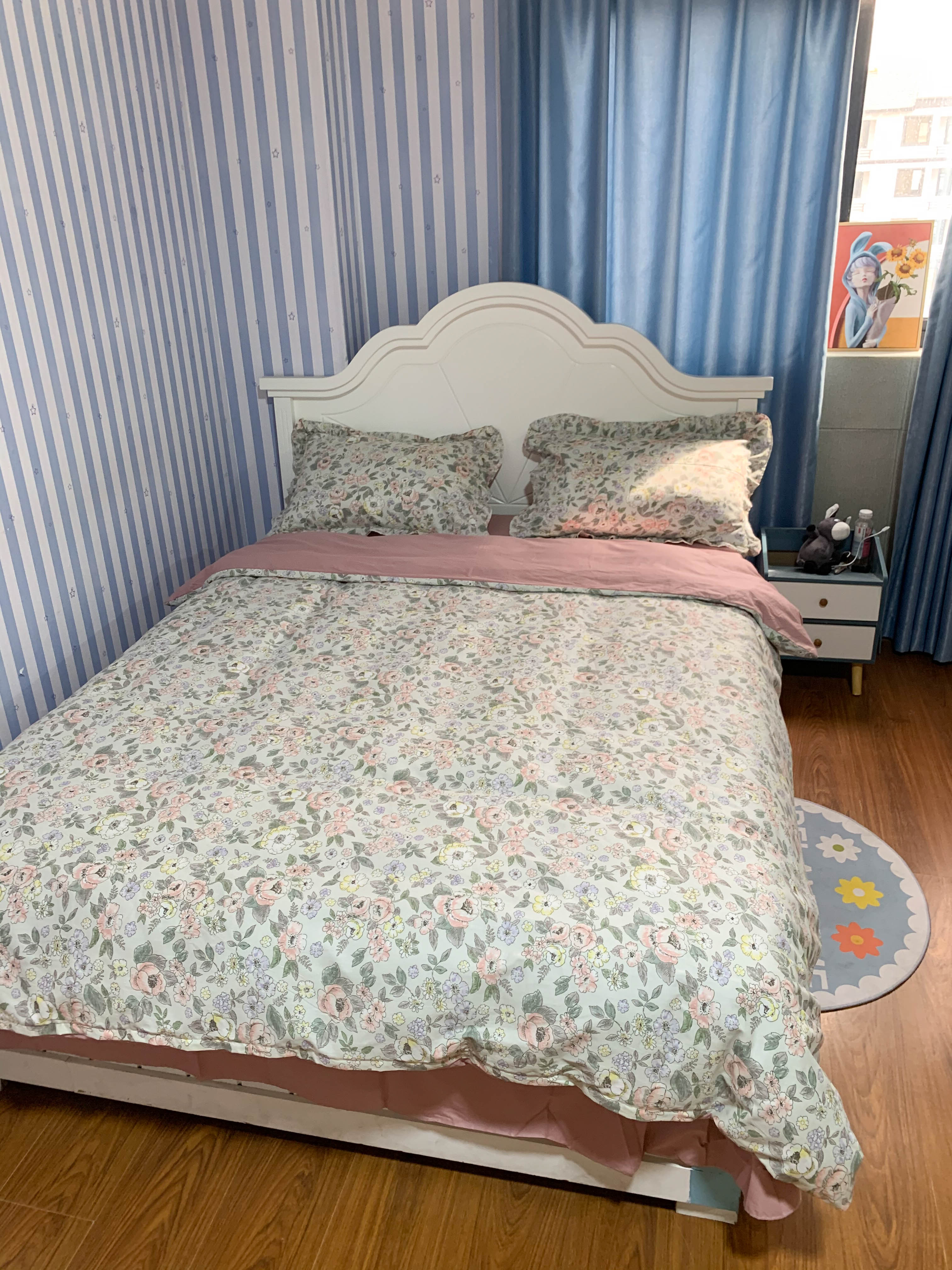 91家纺网 家纺一手货源 找家纺 潮邦 2025新款13372全棉韩式花卉四件套【含买家秀】 兰玲梦