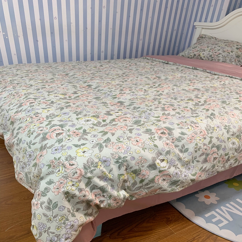 91家纺网 家纺一手货源 找家纺 潮邦 2025新款13372全棉韩式花卉四件套【含买家秀】 兰玲梦