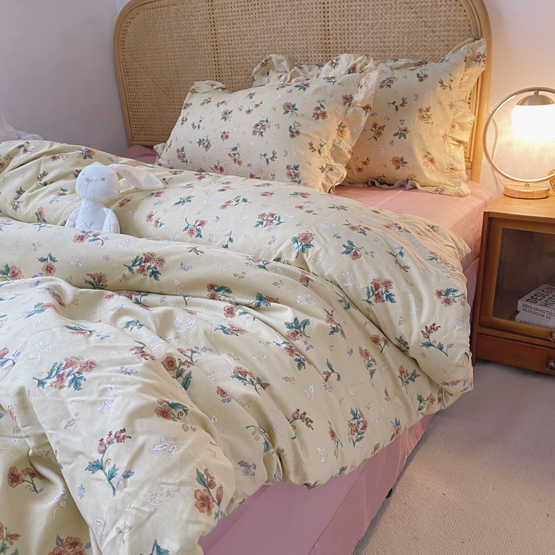 91家纺网 家纺一手货源 找家纺 潮邦 2025新款13372全棉韩式花卉四件套【含买家秀】 花悦