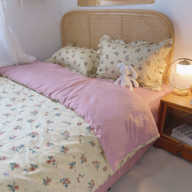 91家纺网 家纺一手货源 找家纺 潮邦 2025新款13372全棉韩式花卉四件套【含买家秀】 花悦