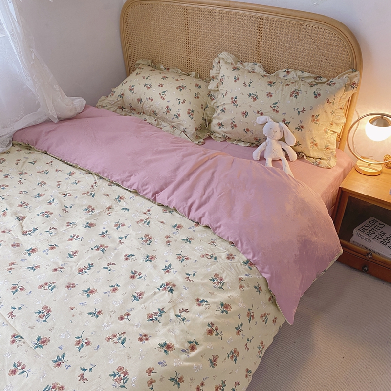 91家纺网 家纺一手货源 找家纺 潮邦 2025新款13372全棉韩式花卉四件套【含买家秀】 花悦