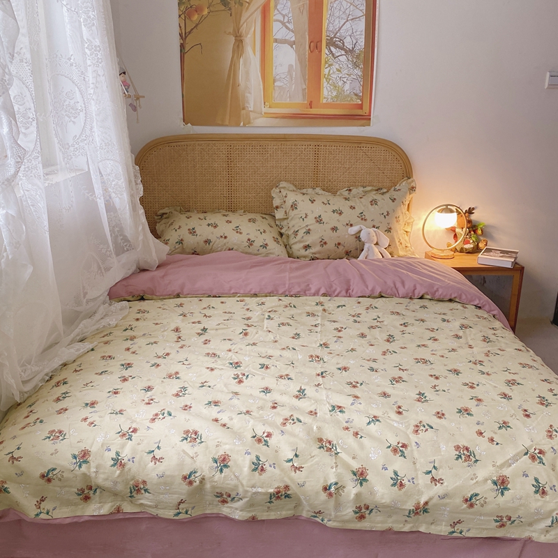 91家纺网 家纺一手货源 找家纺 潮邦 2025新款13372全棉韩式花卉四件套【含买家秀】 花悦