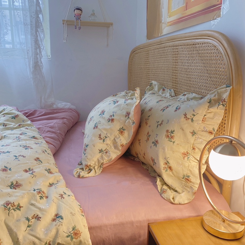 91家纺网 家纺一手货源 找家纺 潮邦 2025新款13372全棉韩式花卉四件套【含买家秀】 花悦