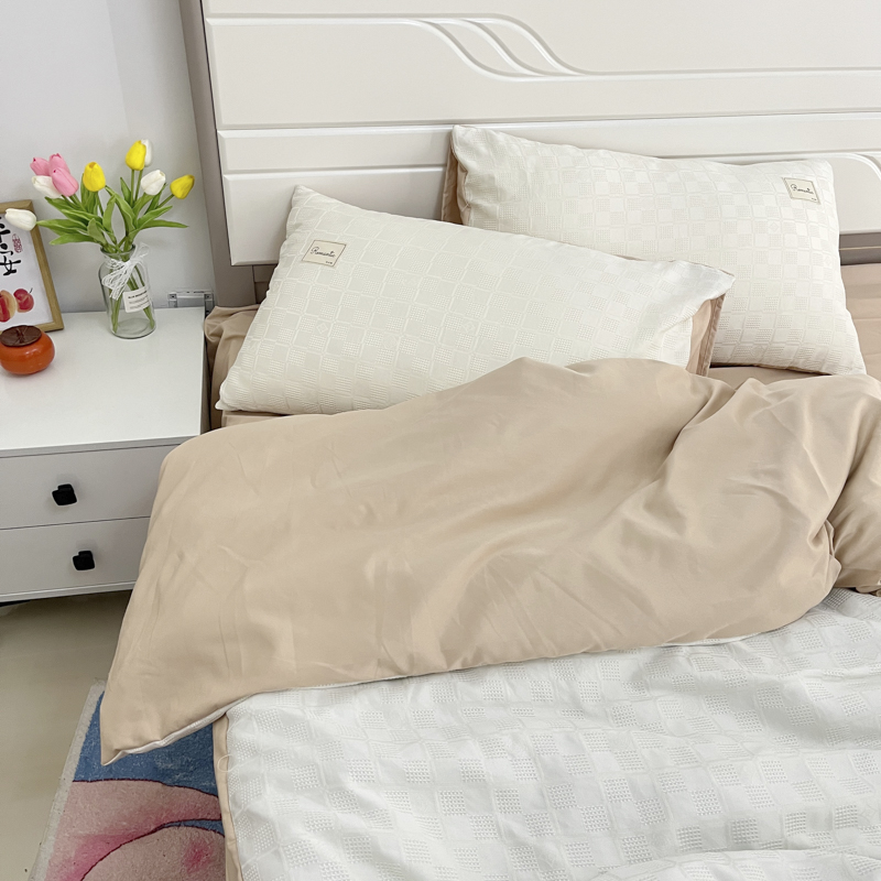 91家纺网 家纺一手货源 找家纺 （总）金麦  2023新款冰丝华夫格四件套系列