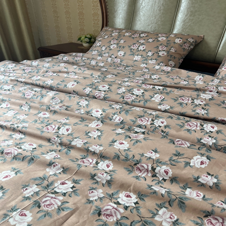 91家纺网 家纺一手货源 找家纺 启程全棉13372印花四件套直播爆款法式复古碎花系列 玫瑰