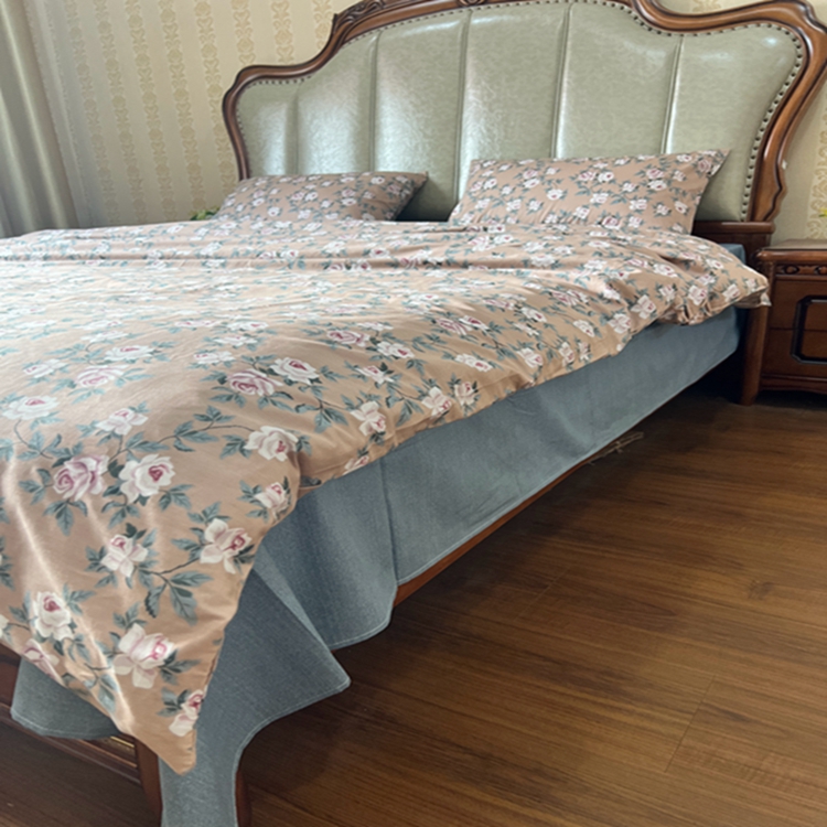 91家纺网 家纺一手货源 找家纺 启程全棉13372印花四件套直播爆款法式复古碎花系列 玫瑰