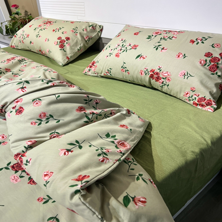 91家纺网 家纺一手货源 找家纺 启程全棉13372印花四件套直播爆款法式复古碎花系列 苏念