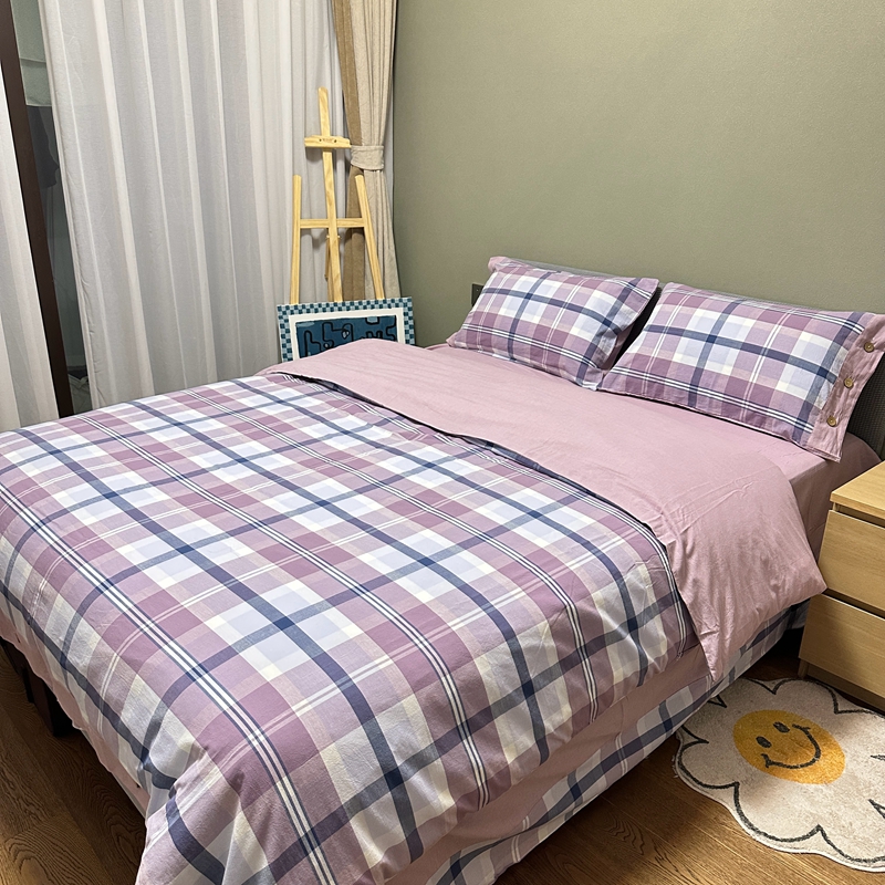 91家纺网 家纺一手货源 找家纺 （总）琉宿家纺 2025新款纽扣款水洗棉四件套