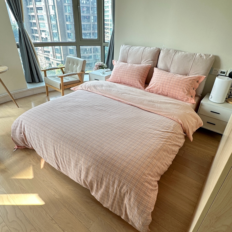 91家纺网 家纺一手货源 找家纺 （总）琉宿家纺 2025新款纽扣款水洗棉四件套