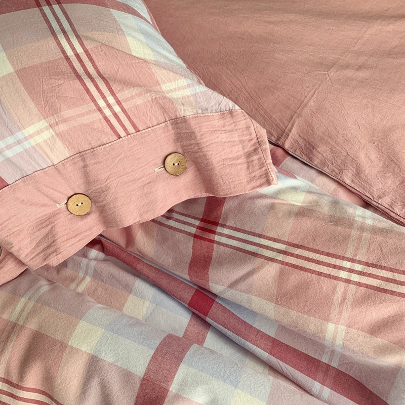 91家纺网 家纺一手货源 找家纺 （总）琉宿家纺 2025新款纽扣款水洗棉四件套