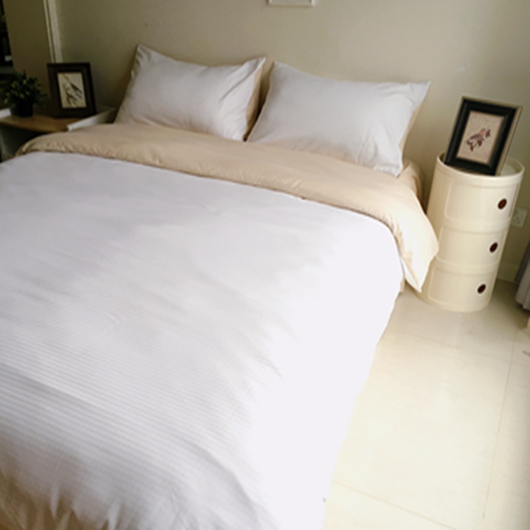 91家纺网 家纺一手货源 找家纺 N先生  2024新款小方格提花水洗棉四件套 香槟色