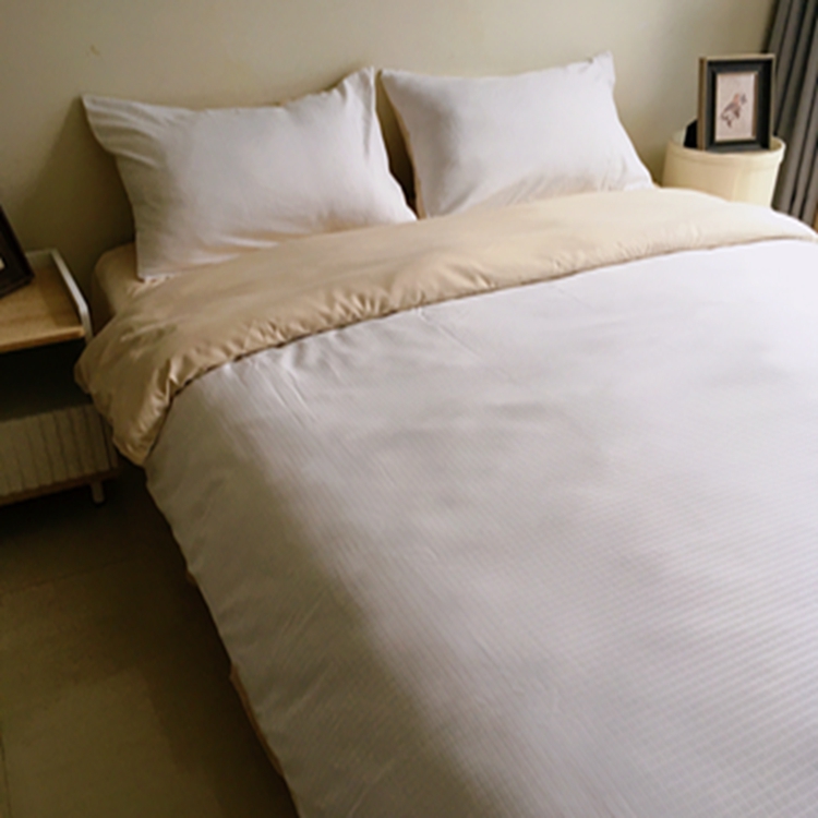 91家纺网 家纺一手货源 找家纺 N先生  2024新款小方格提花水洗棉四件套 香槟色