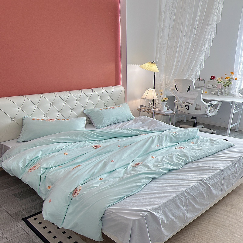 91家纺网 家纺一手货源 找家纺 潮邦 2025全新升级面料【奶小冻】春夏毛巾绣四件套 羊咩咩