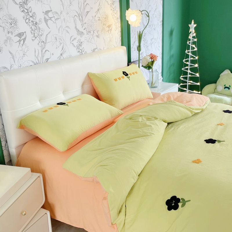 91家纺网 家纺一手货源 找家纺 潮邦 2025全新升级面料【奶小冻】春夏毛巾绣四件套 花蝶飞