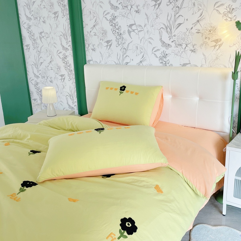 91家纺网 家纺一手货源 找家纺 潮邦 2025全新升级面料【奶小冻】春夏毛巾绣四件套 花蝶飞