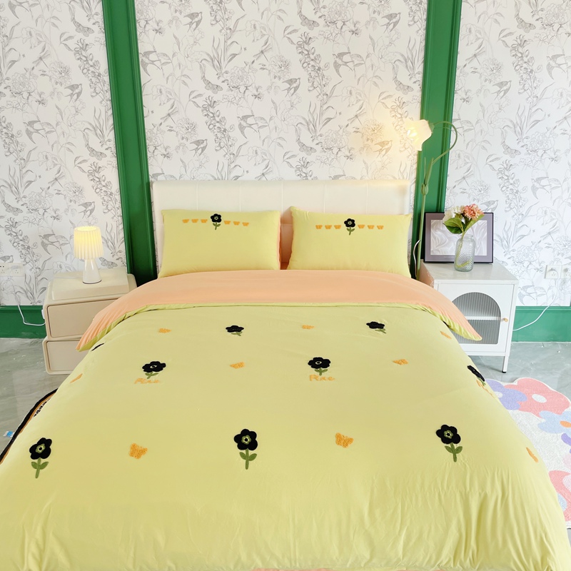 91家纺网 家纺一手货源 找家纺 潮邦 2025全新升级面料【奶小冻】春夏毛巾绣四件套 花蝶飞