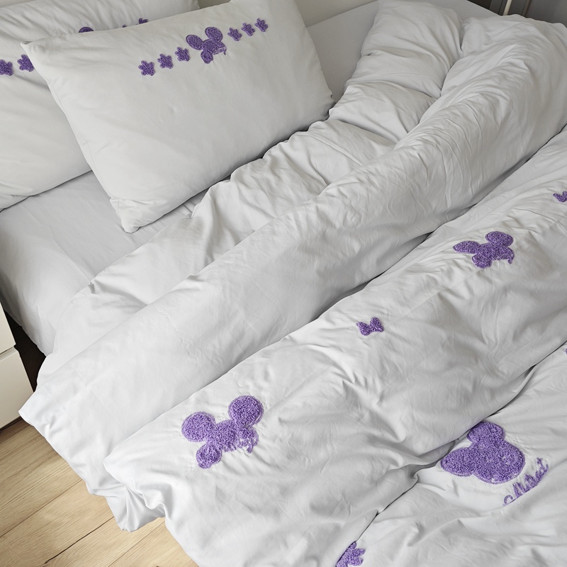 91家纺网 家纺一手货源 找家纺 潮邦 2025全新升级面料【奶小冻】春夏毛巾绣四件套 米妮鼠