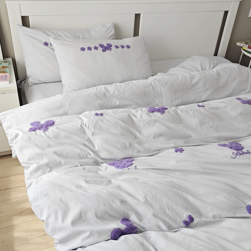 91家纺网 家纺一手货源 找家纺 潮邦 2025全新升级面料【奶小冻】春夏毛巾绣四件套 米妮鼠