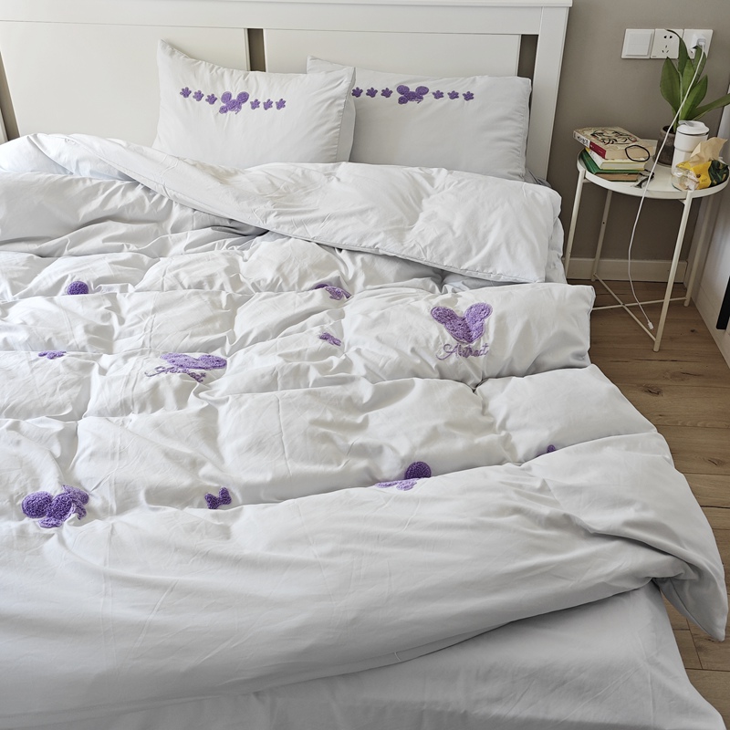 91家纺网 家纺一手货源 找家纺 潮邦 2025全新升级面料【奶小冻】春夏毛巾绣四件套 米妮鼠