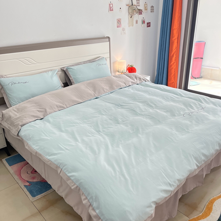 91家纺网 家纺一手货源 找家纺 （总）金麦家纺 2023新款冰丝小拼角四件套系列