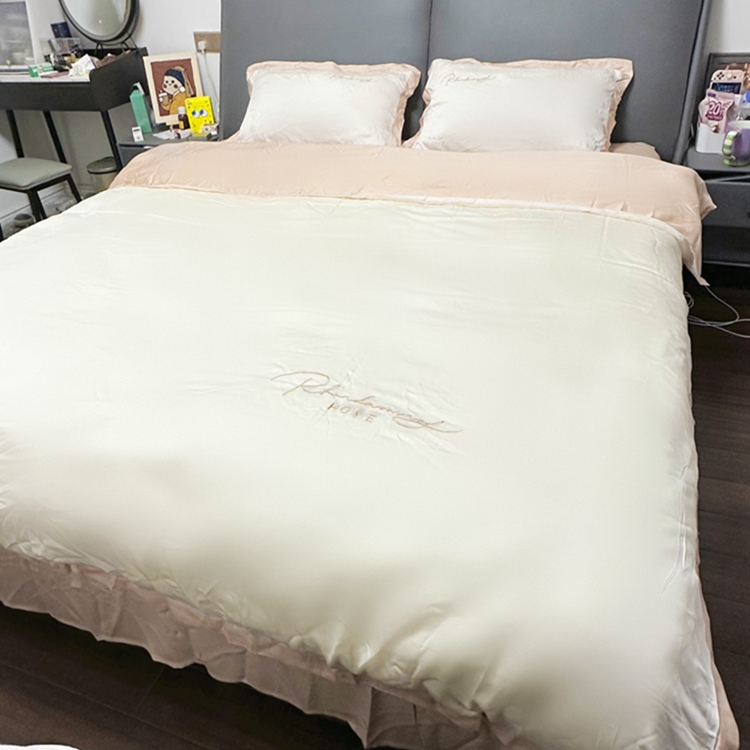 91家纺网 家纺一手货源 找家纺 （总）金麦家纺 2023新款冰丝小拼角四件套系列