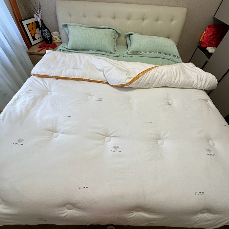 91家纺网 家纺一手货源 找家纺 总青螺专业功能纤维被芯-2022羊绒蛋白大豆立体春秋冬被直播