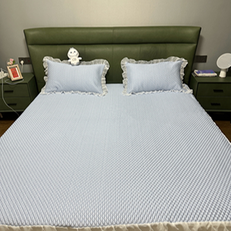 91家纺网 家纺一手货源 找家纺 （总）源舍 2024新款 A类冰豆豆床裙款凉席【有质检报告】