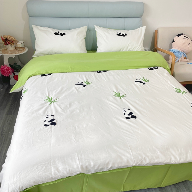 91家纺网 家纺一手货源 找家纺 时年 全棉水洗棉毛巾绣系列 40水洗-熊猫嘟嘟