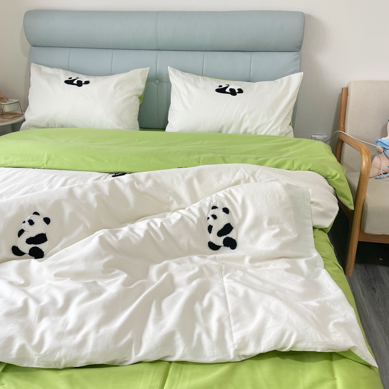 91家纺网 家纺一手货源 找家纺 时年 全棉水洗棉毛巾绣系列 40水洗-熊猫嘟嘟