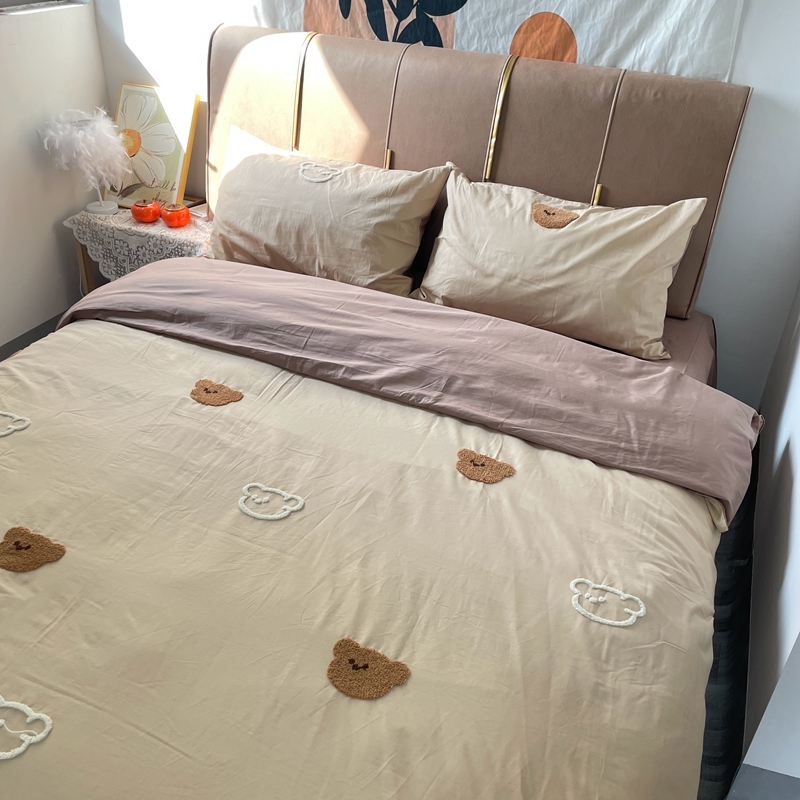 91家纺网 家纺一手货源 找家纺 时年 全棉水洗棉毛巾绣系列 40水洗-熊崽崽