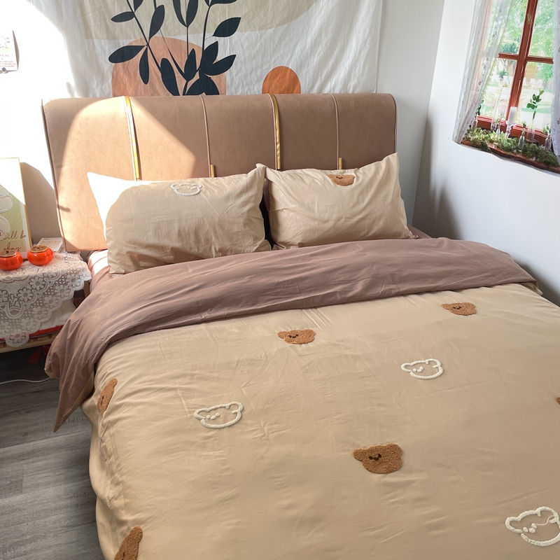 91家纺网 家纺一手货源 找家纺 时年 全棉水洗棉毛巾绣系列 40水洗-熊崽崽