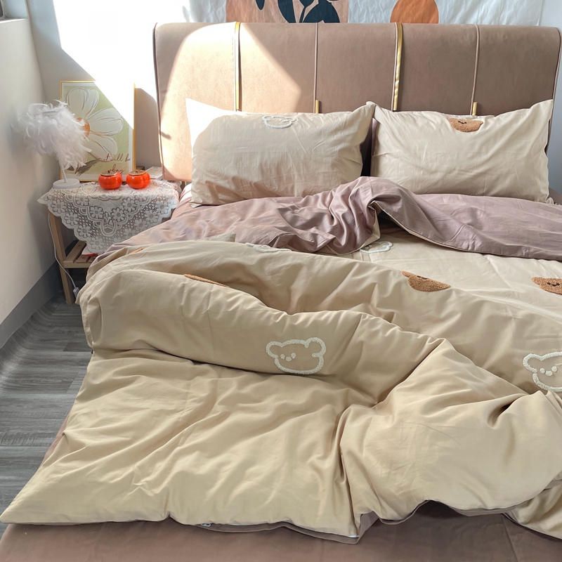 91家纺网 家纺一手货源 找家纺 时年 全棉水洗棉毛巾绣系列 40水洗-熊崽崽