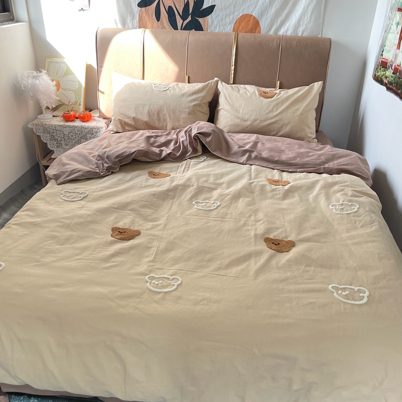 91家纺网 家纺一手货源 找家纺 时年 全棉水洗棉毛巾绣系列 40水洗-熊崽崽