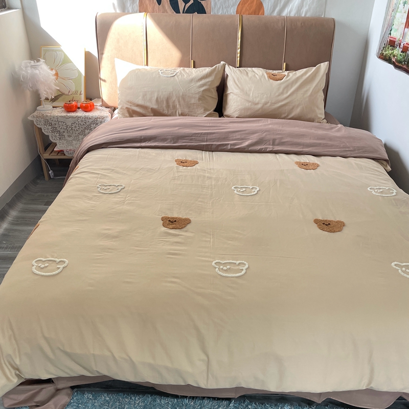 91家纺网 家纺一手货源 找家纺 时年 全棉水洗棉毛巾绣系列 40水洗-熊崽崽