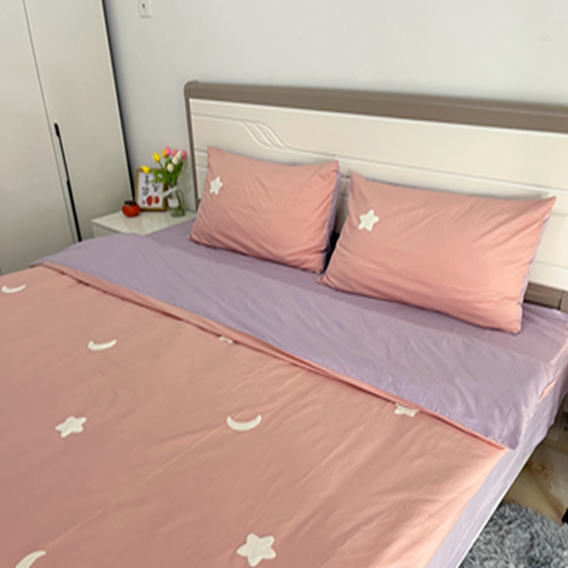 91家纺网 家纺一手货源 找家纺 时年 全棉水洗棉毛巾绣系列 40水洗-粉星星